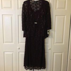 Plum 2 Piece Lace Gown
